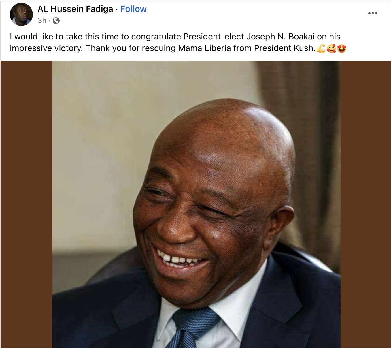 FALSE: Joseph Boakai declared President-elect of Liberia?
