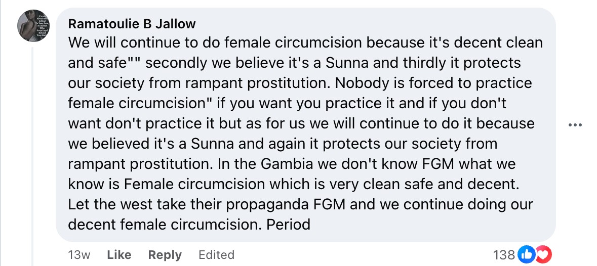 Move to overturn FGM ban in The Gambia leads to the emergence of online echo chambers