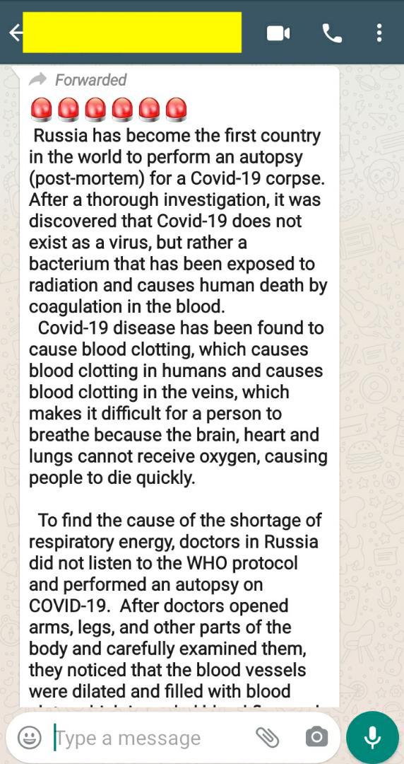 FACT-CHECK: Message FALSELY claims Singapore has performed an autopsy on the corpse of a COVID-19 victim