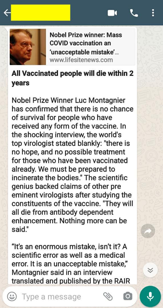 FACT-CHECK: Virologist Luc Montagnier did NOT say all vaccinated people will die within 2 years- moreover, the claim is FALSE