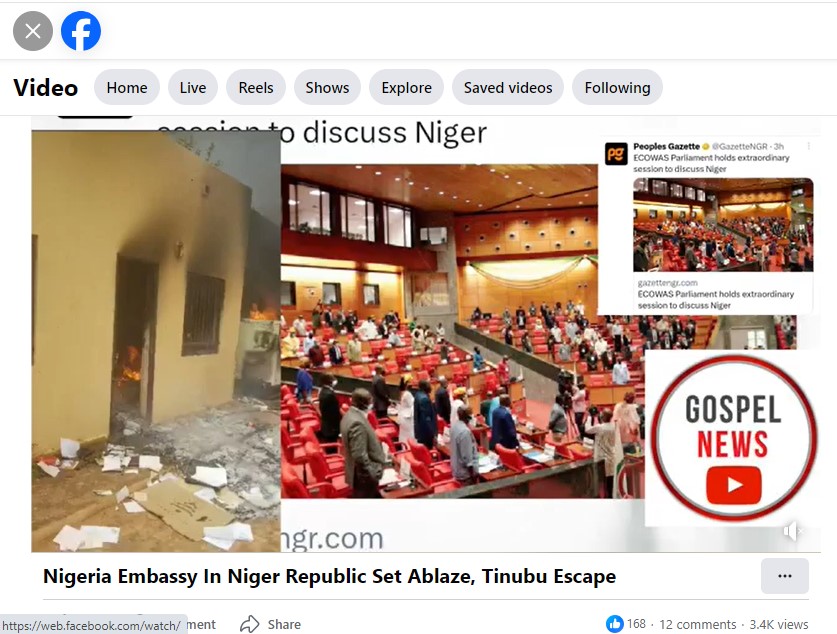 FACT-CHECK: Nigerian embassy in Niger Republic was not set ablaze after 2023 coup