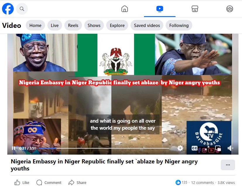 FACT-CHECK: Nigerian embassy in Niger Republic was not set ablaze after 2023 coup