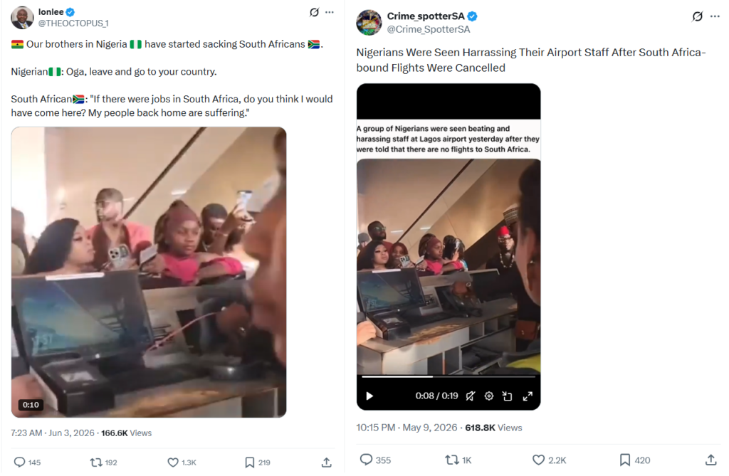 FACT-CHECK: Video of Lagos airport scuffle recirculated as Nigerian retaliation over South Africa xenophobia