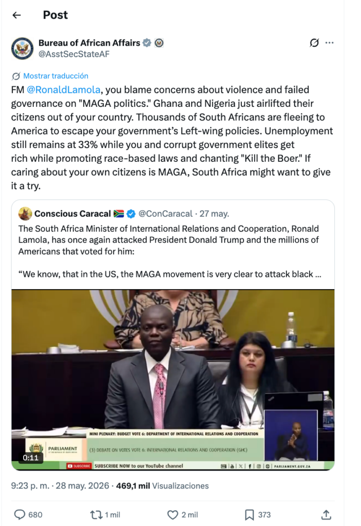 FACT-CHECK: US govt account on X falsely claims Nigeria evacuated citizens from South Africa, when only Ghana has FACT-CHECK: US govt account on X falsely claims Nigeria evacuated citizens from South Africa, when only Ghana has